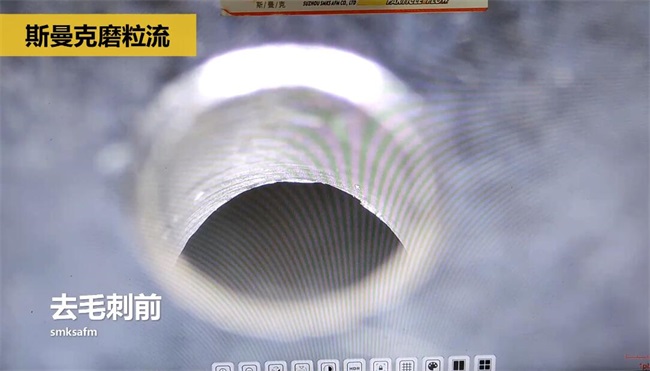 鋁合金<a href='http://m.excellmobile.com' target='_blank'><u>交叉孔去毛刺</u></a>，<a href='http://m.excellmobile.com' target='_blank'><u>流體拋光機(jī)</u></a>約20秒一個(gè)